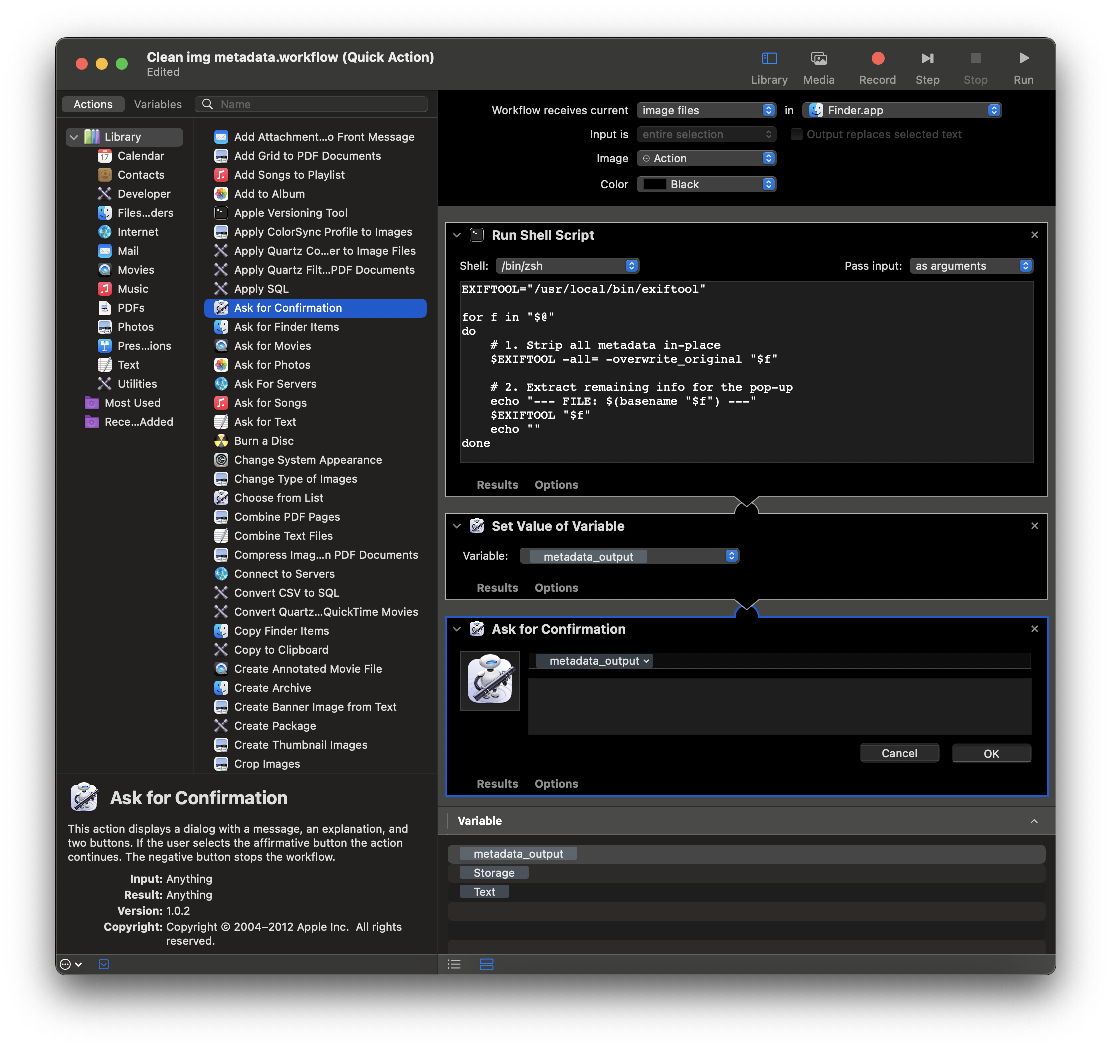 exiftool automator